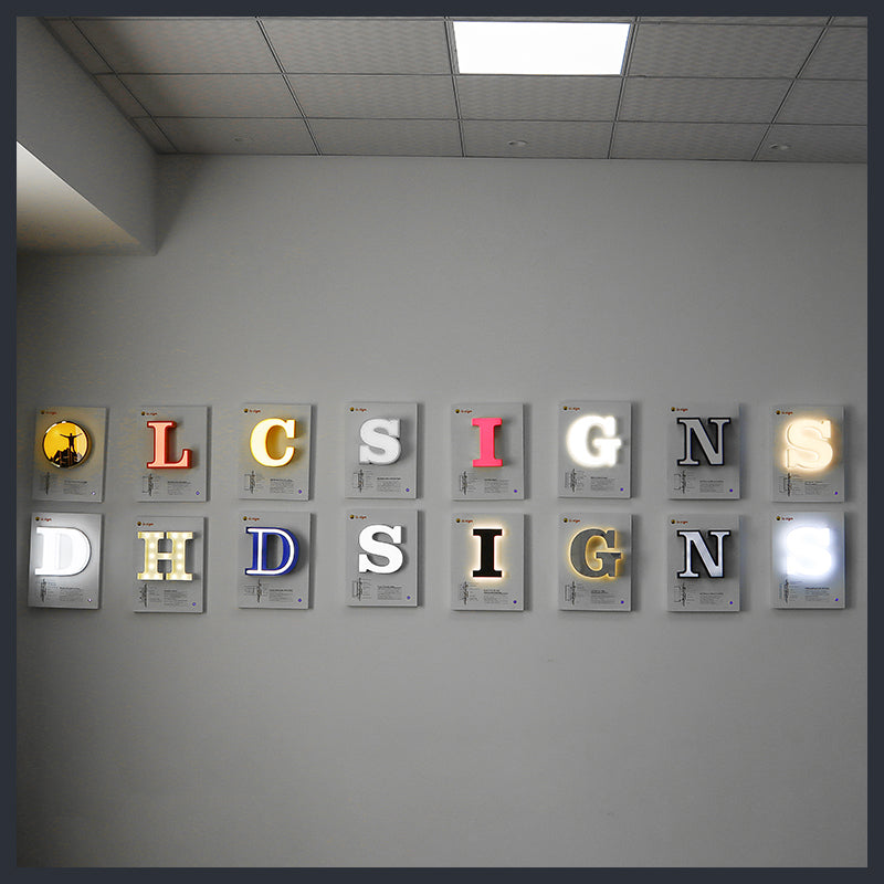 Full Set of Advertising Signage Samples High Quality Illuminated Letter Signs for Your Showroom In Stock