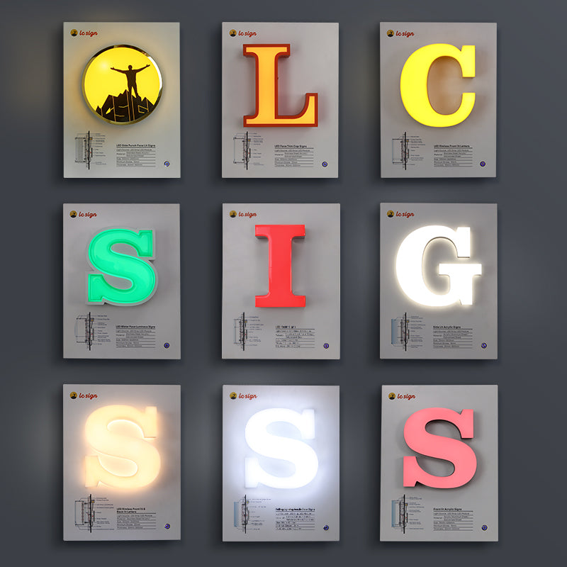 Full Set of Advertising Signage Samples High Quality Illuminated Letter Signs for Your Showroom In Stock