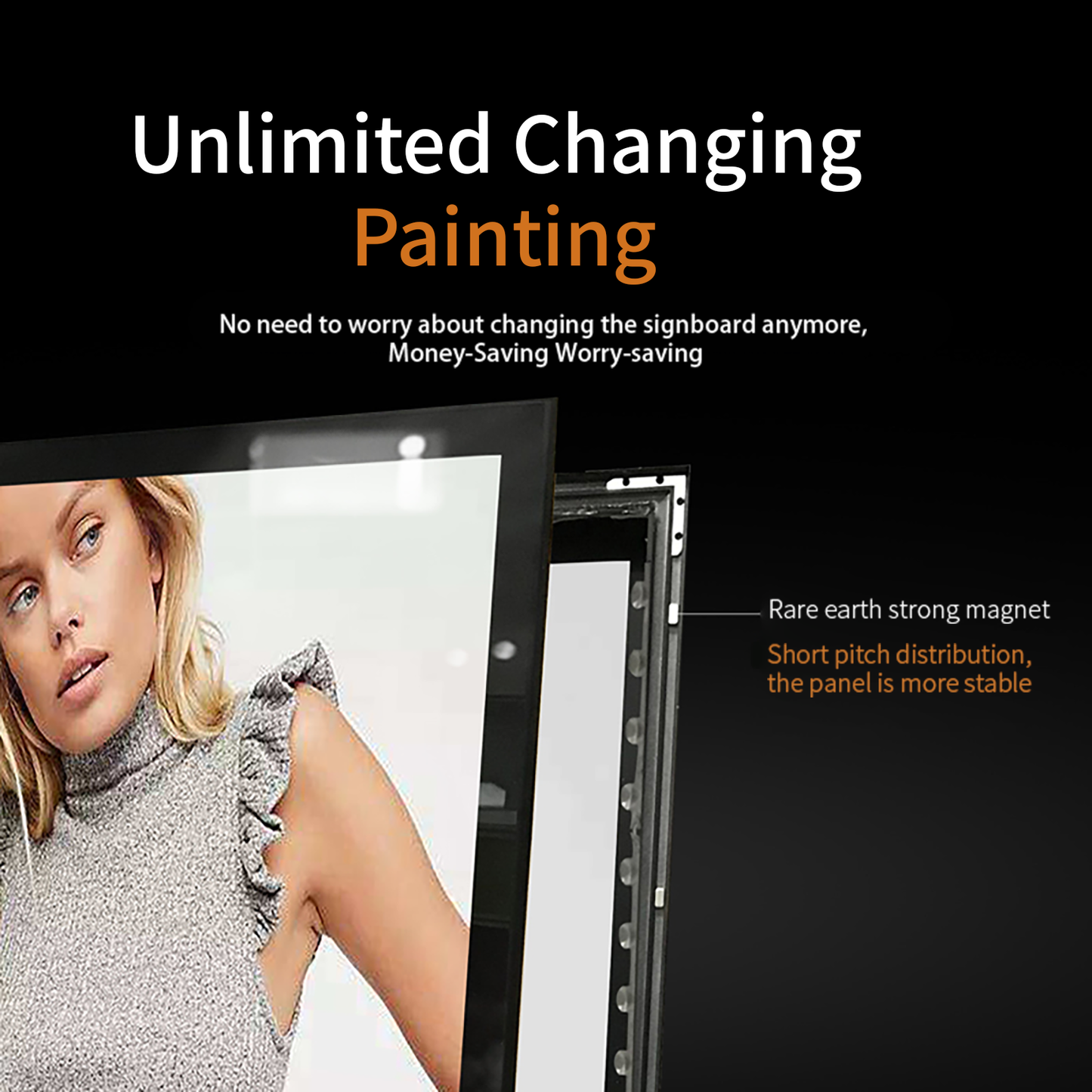 Side-mounted Double Side Illuminated Advertising Light Box Sign