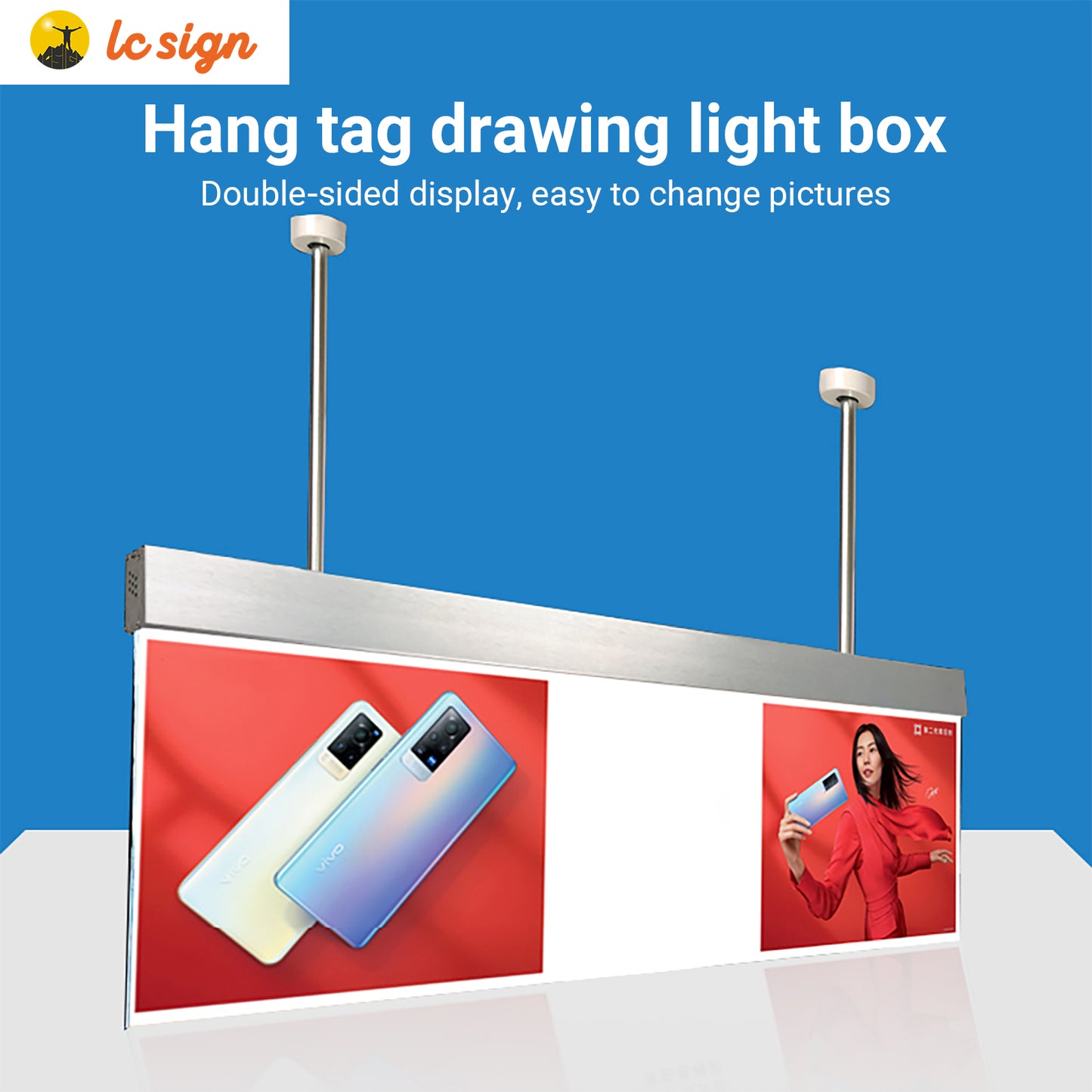Top-hanging Poster Changeable Double Side Advertising Light Box Sign