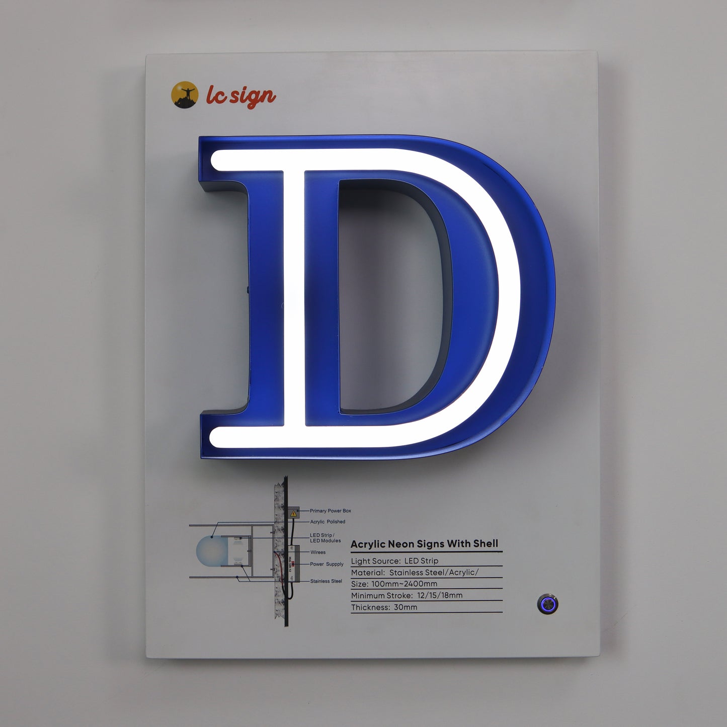 Full Set of Advertising Signage Samples High Quality Illuminated Letter Signs for Your Showroom In Stock