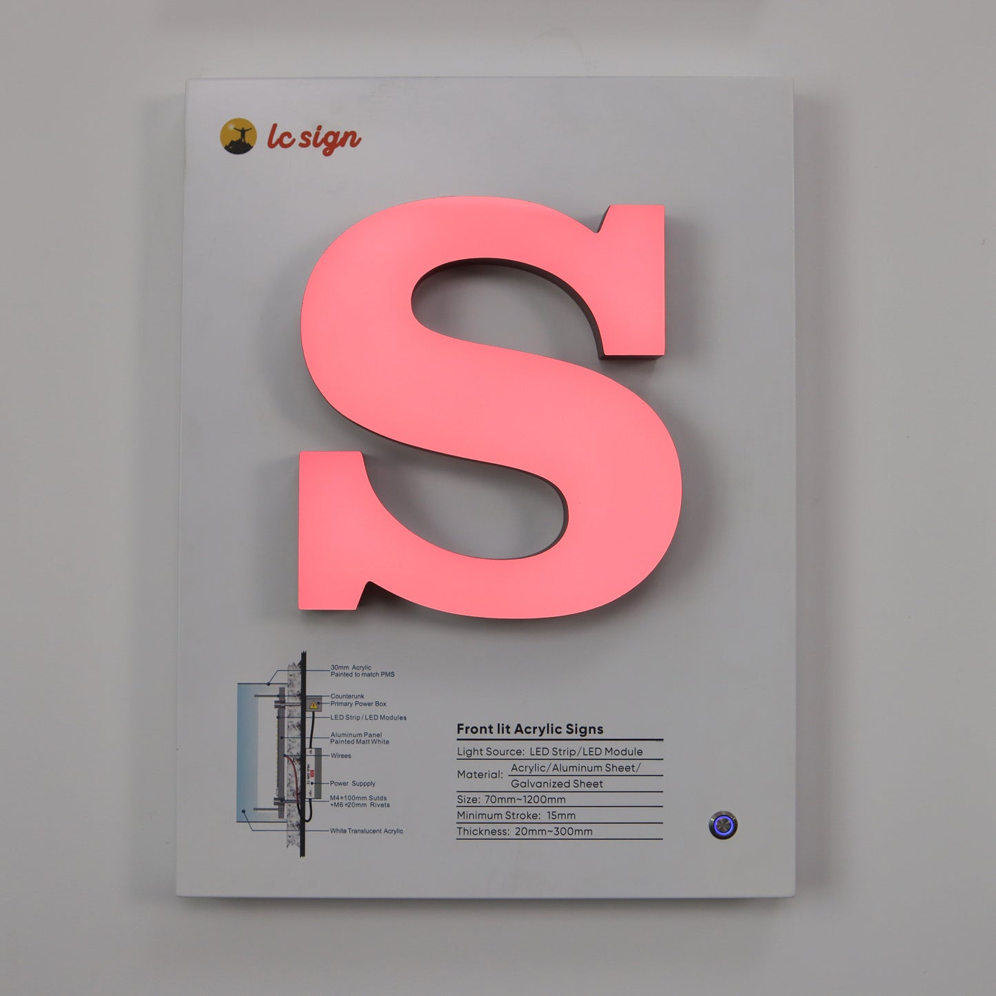 Full Set of Advertising Signage Samples High Quality Illuminated Letter Signs for Your Showroom In Stock