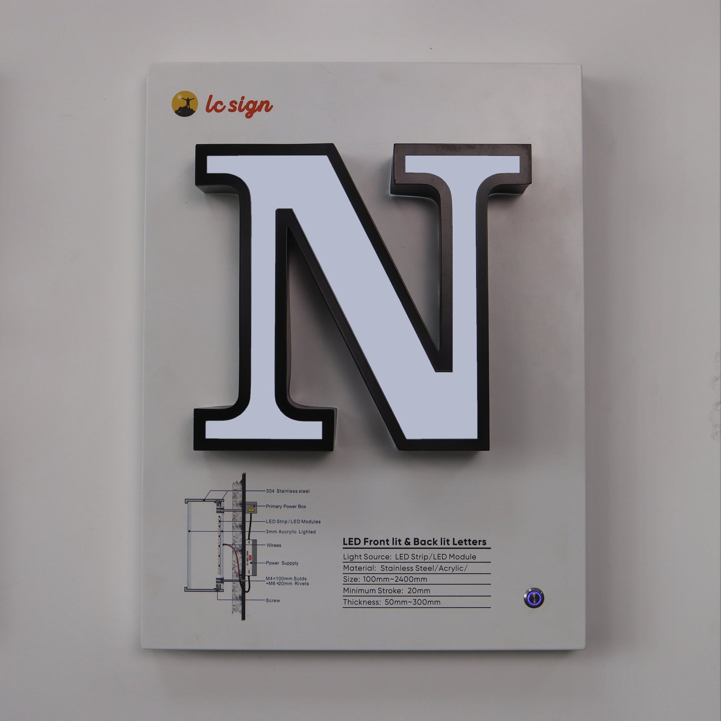 Full Set of Advertising Signage Samples High Quality Illuminated Letter Signs for Your Showroom In Stock