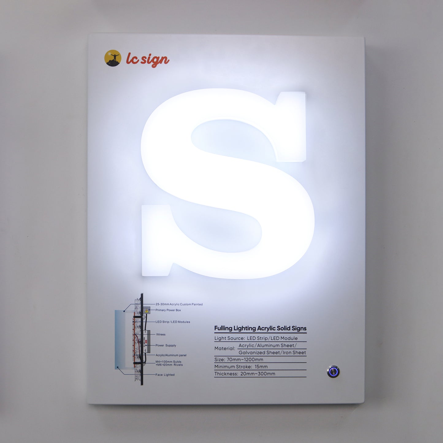 Full Set of Advertising Signage Samples High Quality Illuminated Letter Signs for Your Showroom In Stock