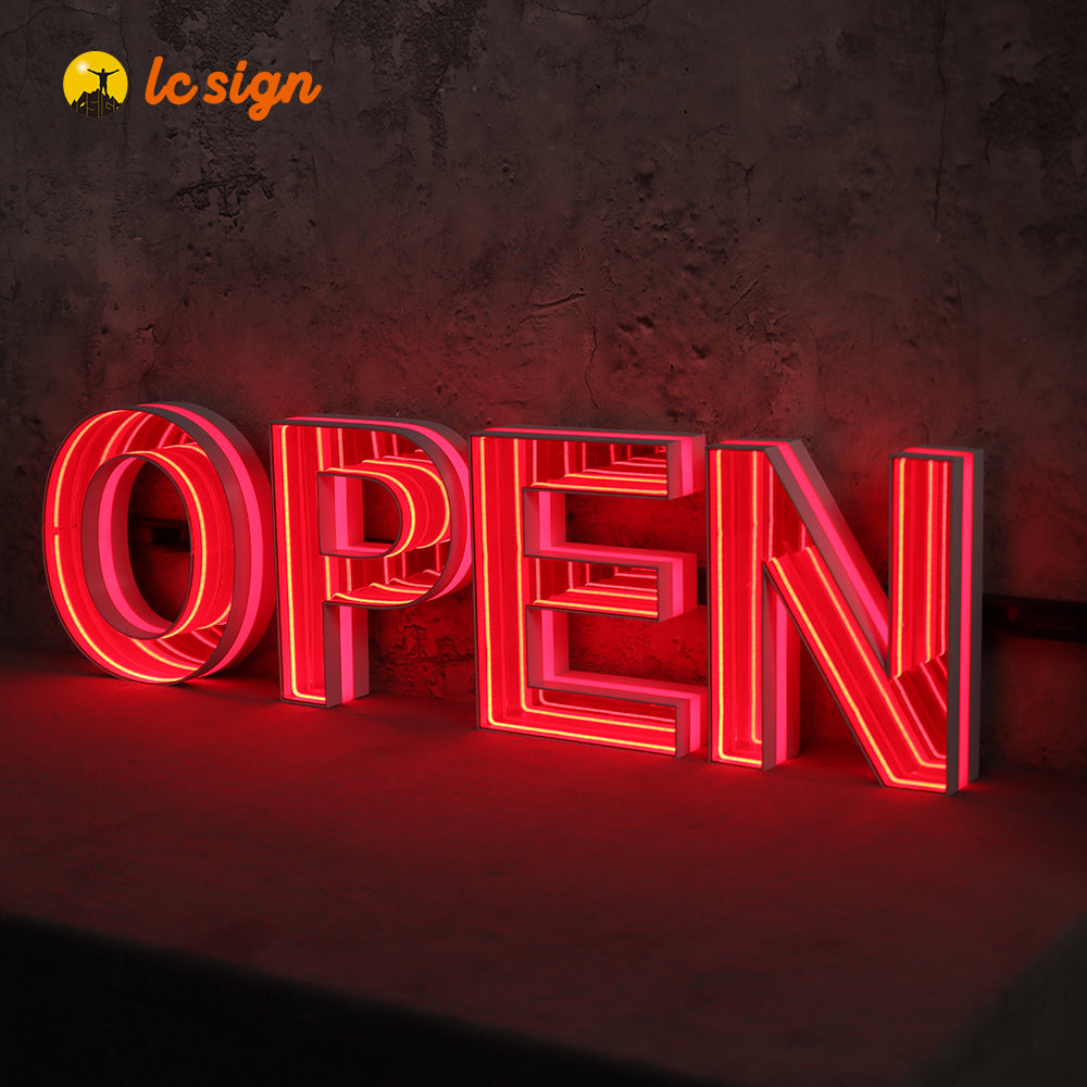 Infinity Mirror LED Track Channel Letters (Letters & Numbers Available)