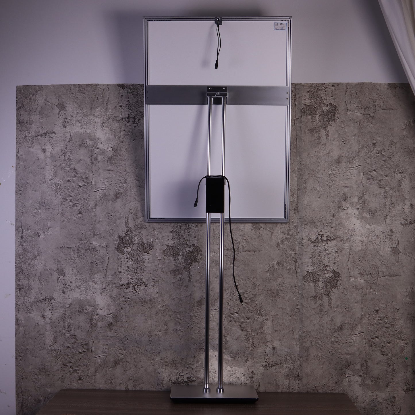 Indoor Use Only - Floor-standing Display Vertical Poster Advertising Light Box Sign with Double Poles for Shops