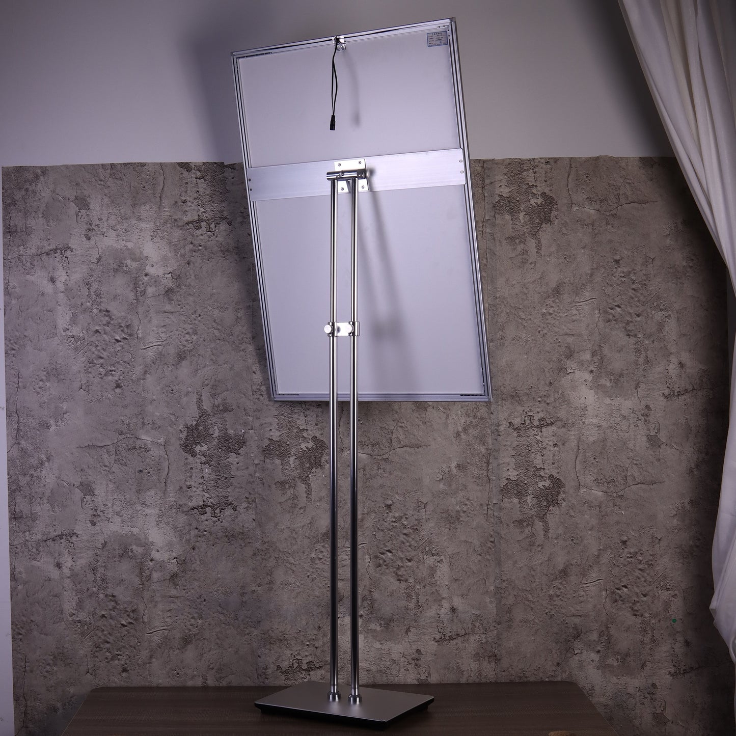 Indoor Use Only - Floor-standing Display Vertical Poster Advertising Light Box Sign with Double Poles for Shops