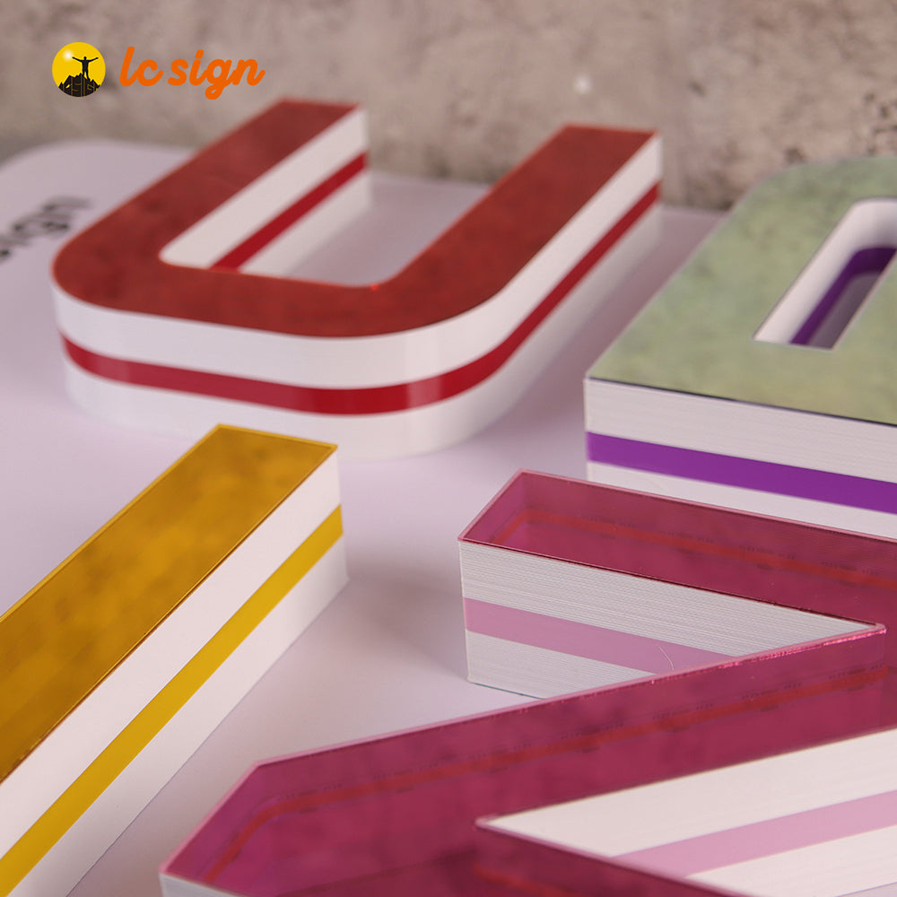 3D Advertising Display Infinity Mirror Sign LED Track Letters Sample Board