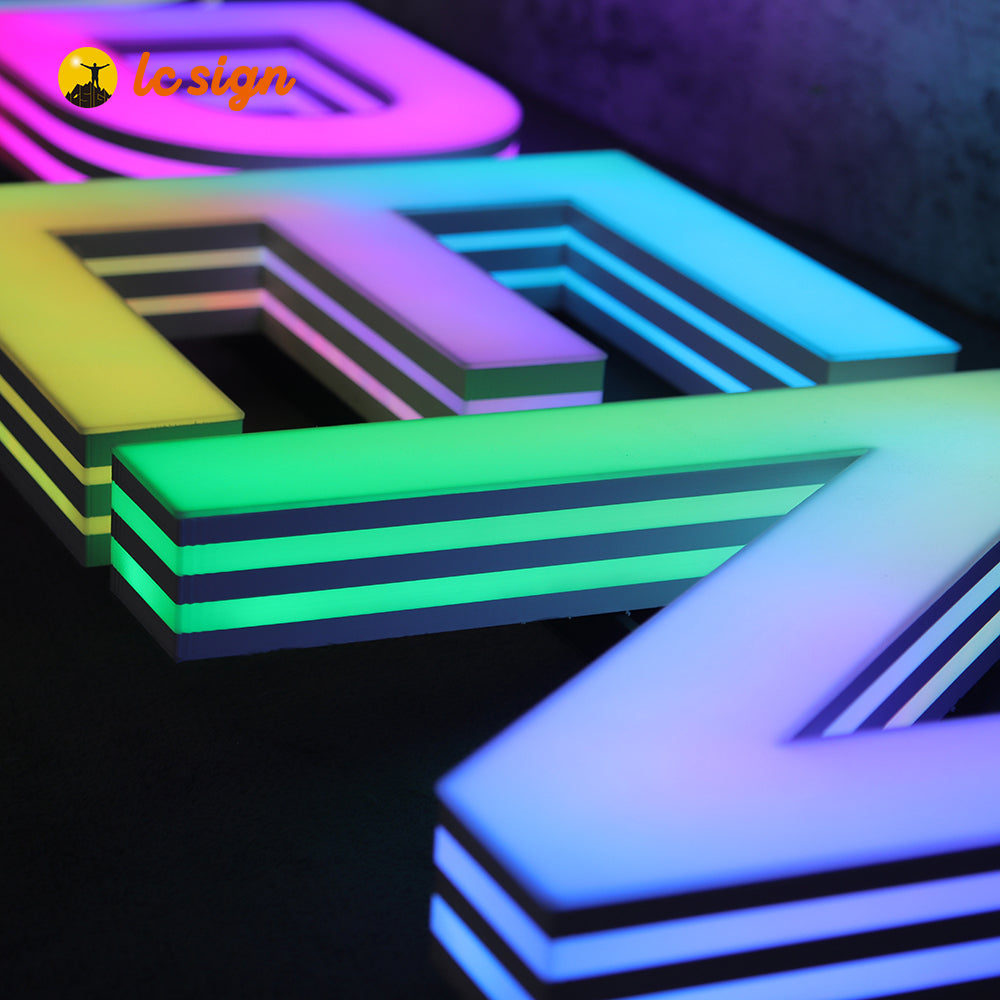 Full Color Style LED Track Channel Letters Sign with Easy and Quick Installation (Letters & Numbers Available)