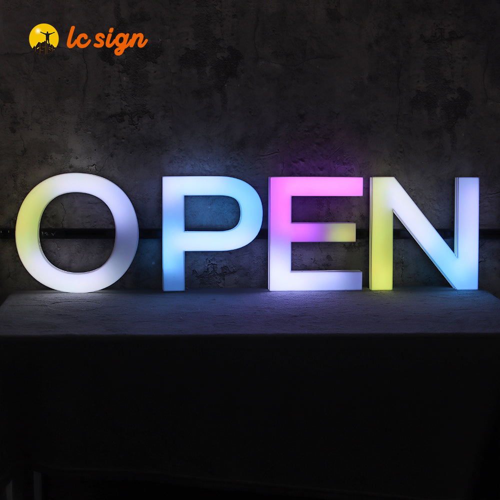 Full Color Style LED Track Channel Letters Sign with Easy and Quick Installation (Letters & Numbers Available)