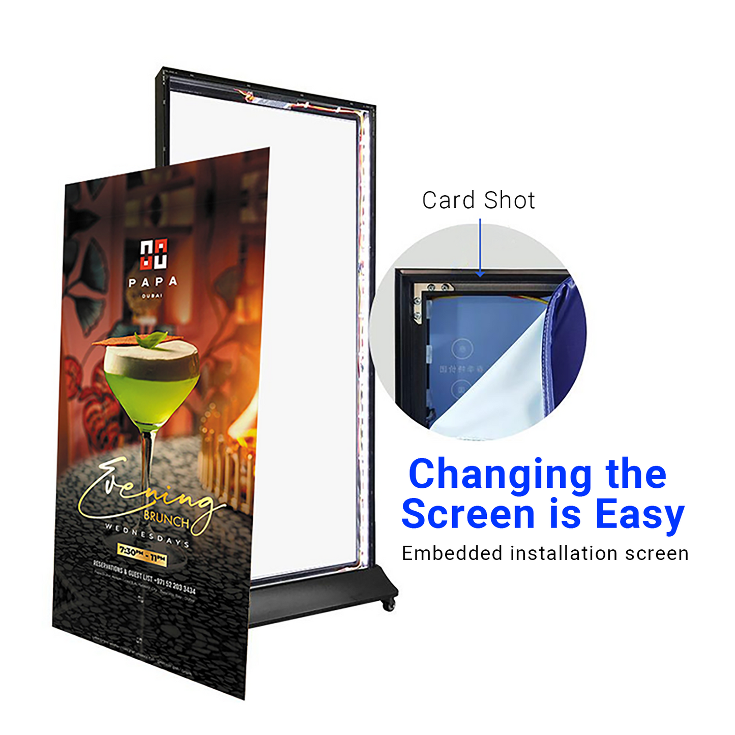 Floor-standing Double Side Outdoor & Indoor Soft Film Fabric Light Box Sign
