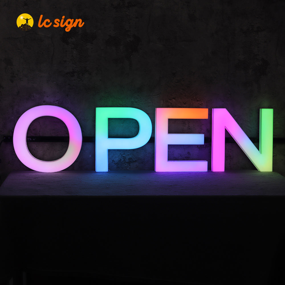 Full Color Style LED Track Channel Letters Sign with Easy and Quick Installation (Letters & Numbers Available)