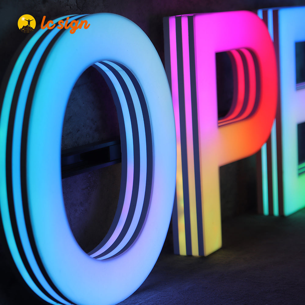 Full Color Style LED Track Channel Letters Sign with Easy and Quick Installation (Letters & Numbers Available)