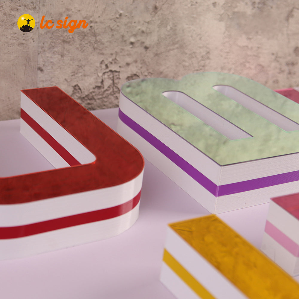 3D Advertising Display Infinity Mirror Sign LED Track Letters Sample Board