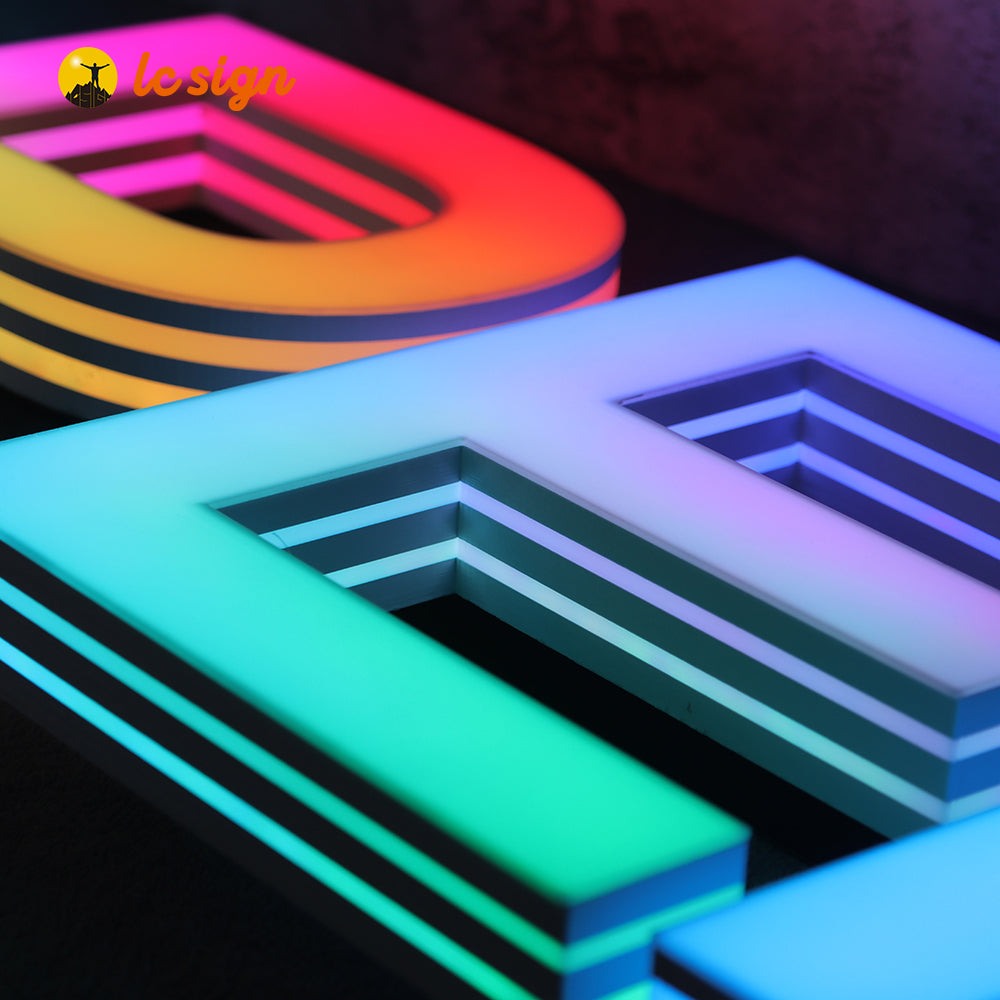 Full Color Style LED Track Channel Letters Sign with Easy and Quick Installation (Letters & Numbers Available)