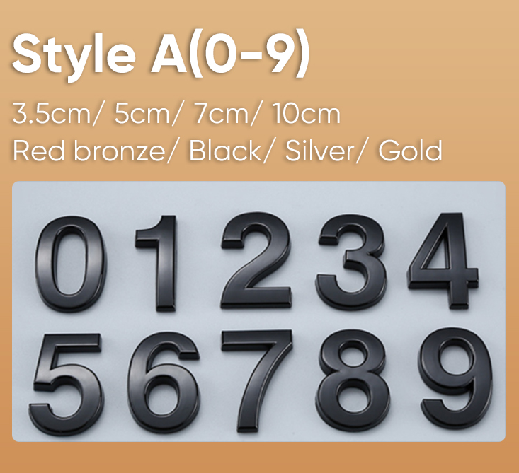 Paste Installation Good Finish Kit Sales ABS Door Sign House Number Set for Hotel and Apartment