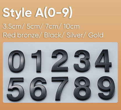 Paste Installation Good Finish Kit Sales ABS Door Sign House Number Set for Hotel and Apartment