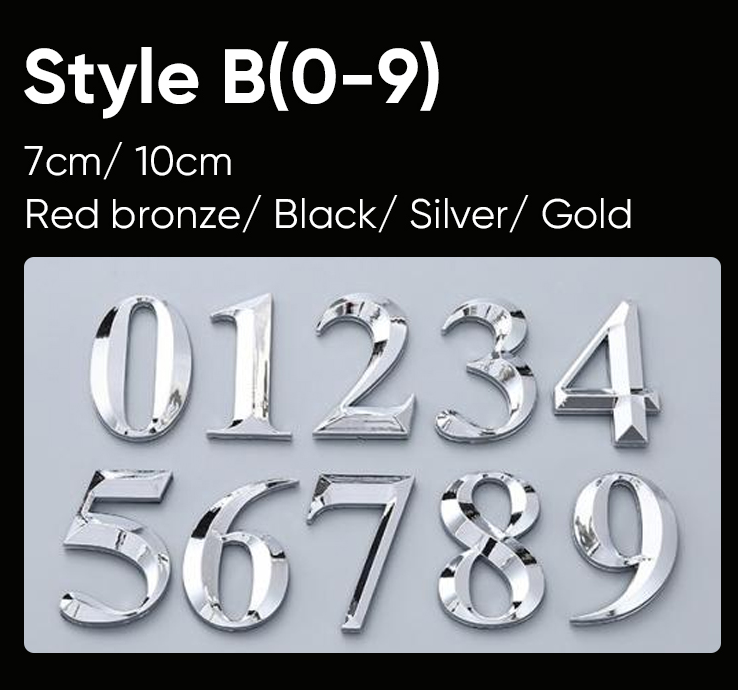 Paste Installation Good Finish Kit Sales ABS Door Sign House Number Set for Hotel and Apartment
