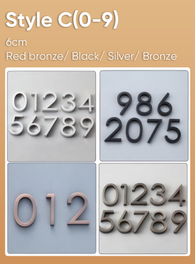 Paste Installation Good Finish Kit Sales ABS Door Sign House Number Set for Hotel and Apartment