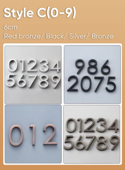 Paste Installation Good Finish Kit Sales ABS Door Sign House Number Set for Hotel and Apartment