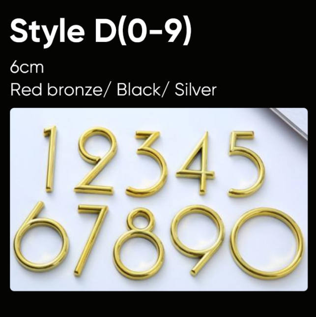 Paste Installation Good Finish Kit Sales ABS Door Sign House Number Set for Hotel and Apartment
