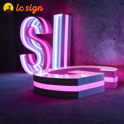 Infinity Mirror LED Track Channel Letters (Letters & Numbers Available)