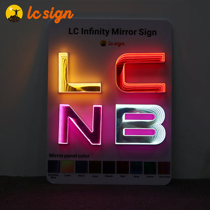 Infinity Mirror LED Track Channel Letters (Letters & Numbers Available)
