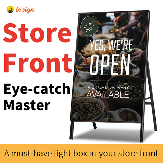 Indoor Use Only - Floor-standing Display Vertical Poster 'A' Board Advertising Light Box Sign for Shops