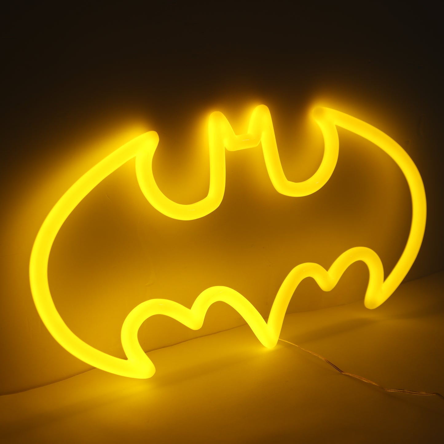 Home Office Decor Yellow Batman Artwork with 360 Degree Acrylic Faux Neon Sign Finish