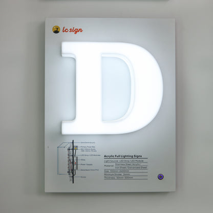 Full Set of Advertising Signage Samples High Quality Illuminated Letter Signs for Your Showroom In Stock