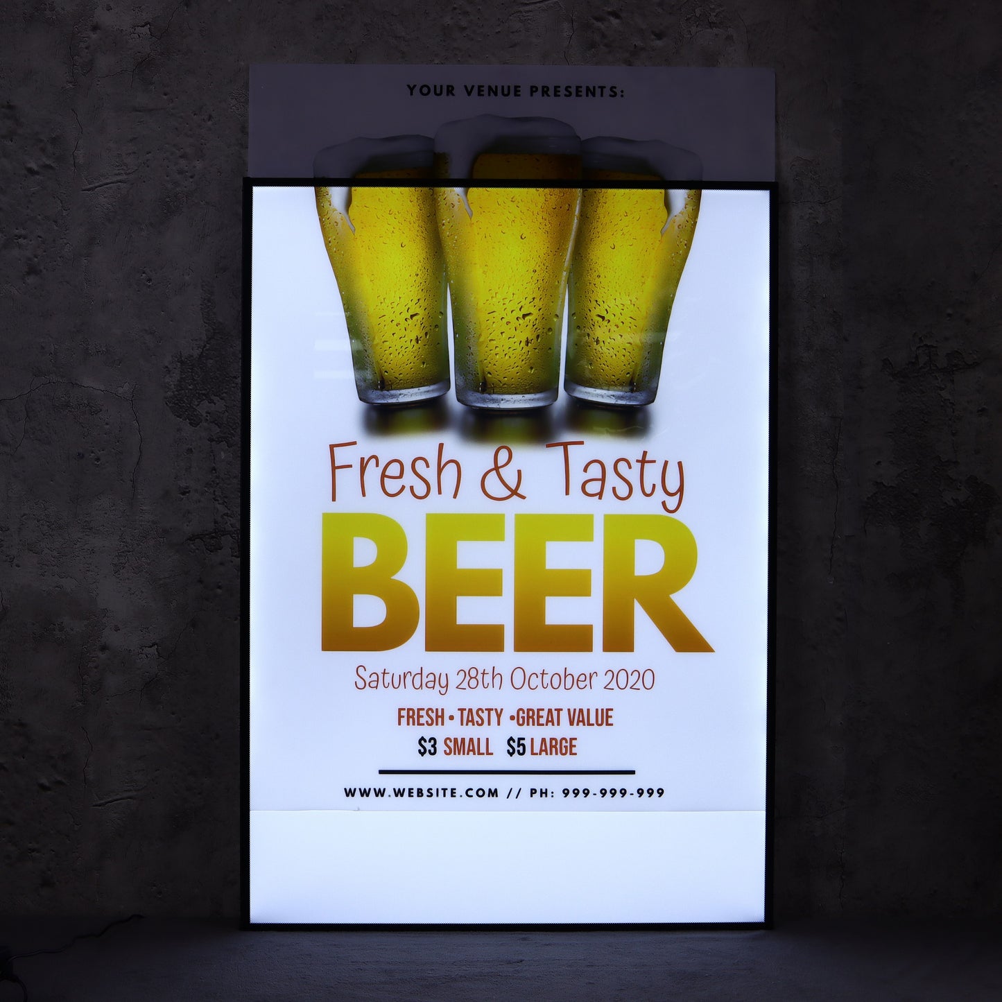 Indoor Use Only - Ultra-Thin LED Light Box Sign for Business Advertising Use