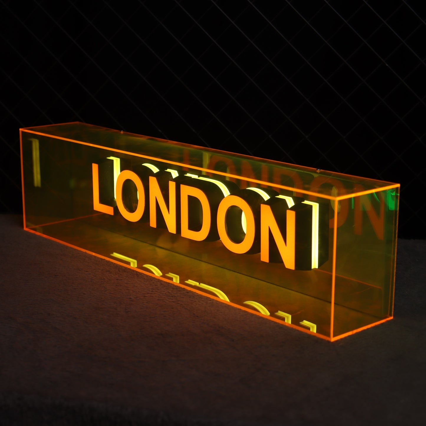 Indoor & Outdoor Use - Customized Text LED Acrylic Letters with Transparent Acrylic Box