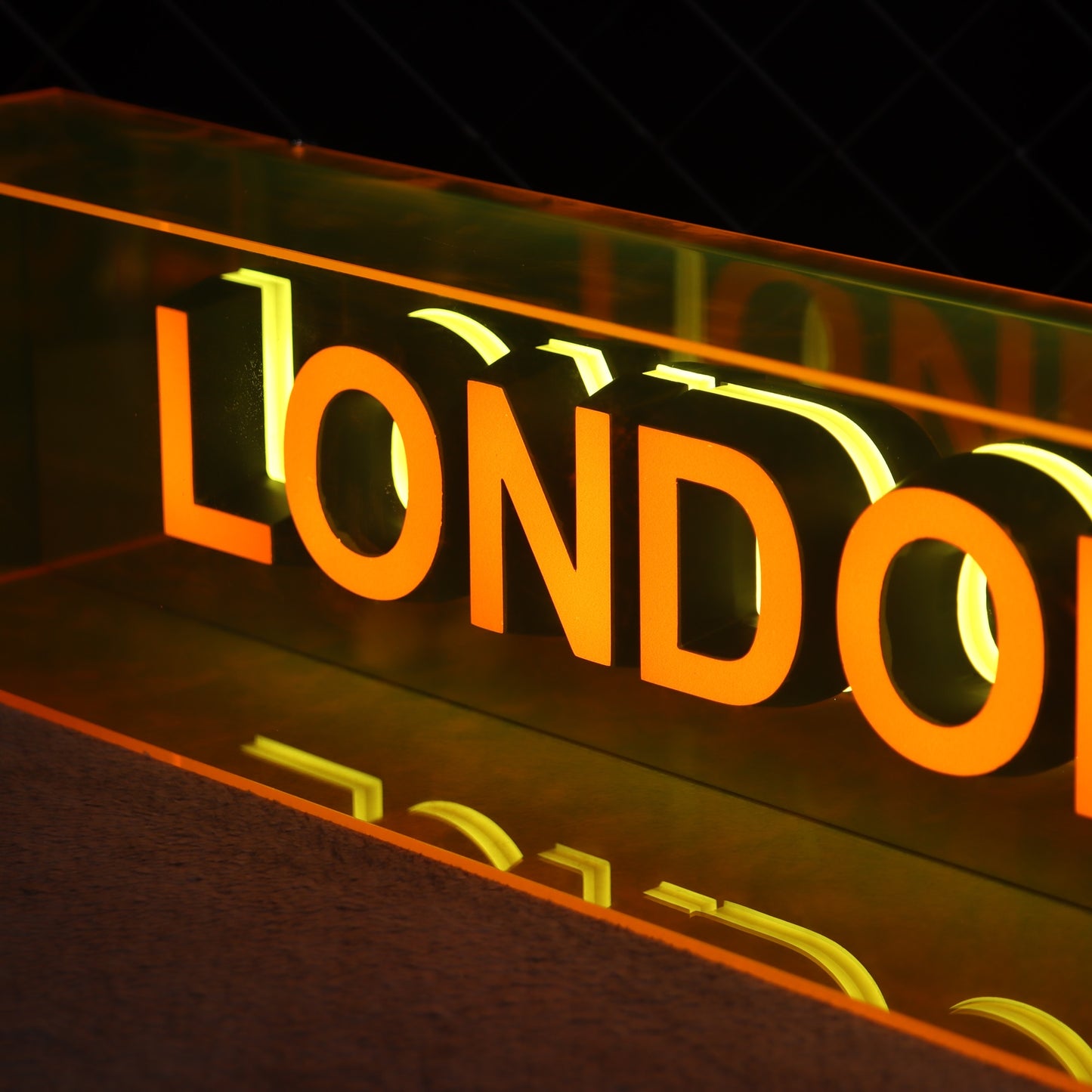 Indoor & Outdoor Use - Customized Text LED Acrylic Letters with Transparent Acrylic Box