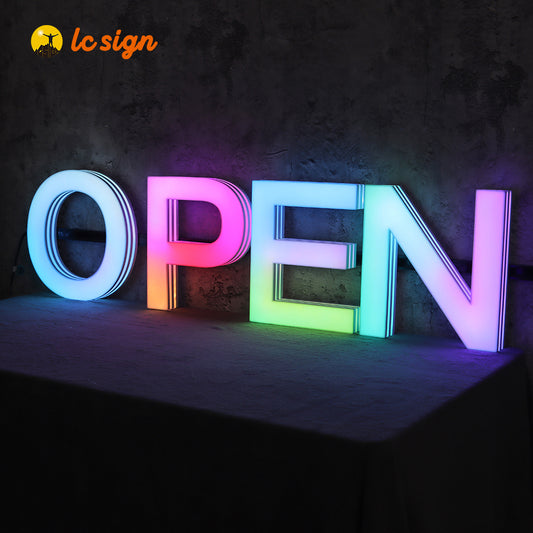 Full Color Style LED Track Channel Letters Sign with Easy and Quick Installation (Letters & Numbers Available)