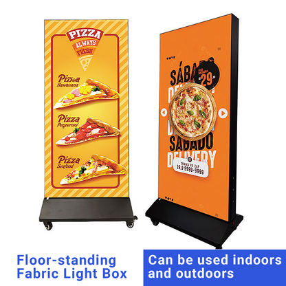 Floor-standing Double Side Outdoor & Indoor Soft Film Fabric Light Box Sign