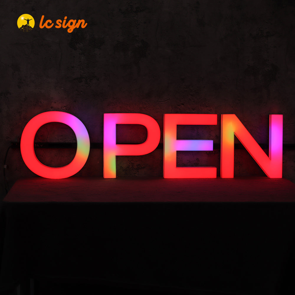 Channel Lettering Gradient Full Color Full Color Style LED Track Channel Letters Sign with Easy and Quick In ...