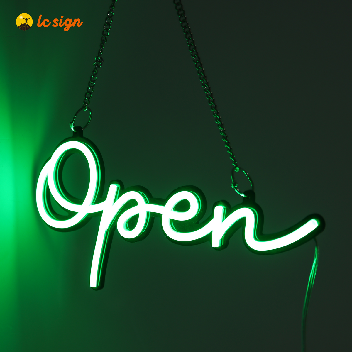 Easy-to-hang Green Open Neon Light – LC SIGN SHOP