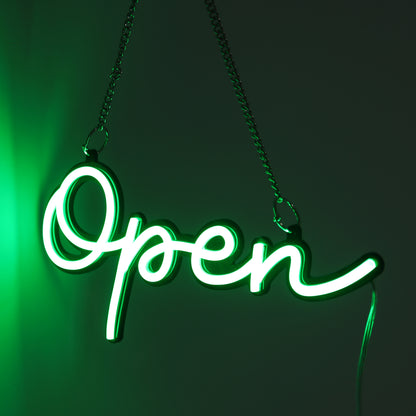 Easy-to-hang Green Open Neon Light