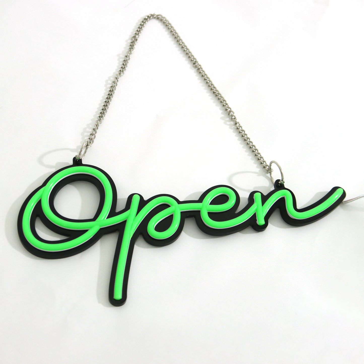 Easy-to-hang Green Open Neon Light